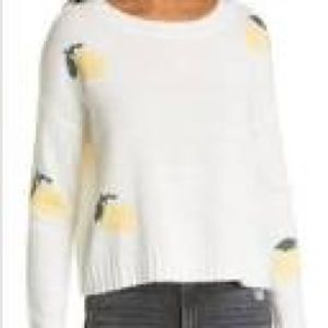 Rails Perci Lemon Intarsia Crewneck Sweater Sz M